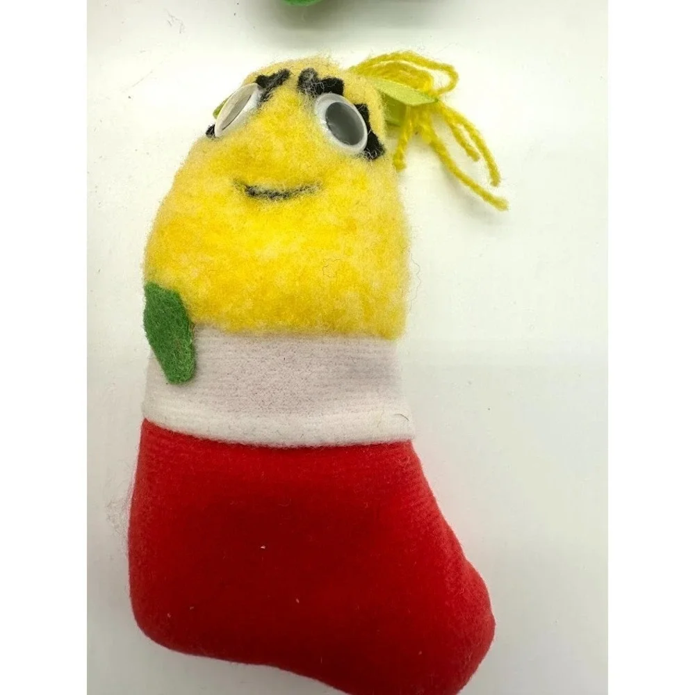Del Monte Yumkins Plush Fruits & Vegetables Christmas Ornaments 1991 Lot of 6